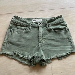 Bullhead high waist army green jean shorts